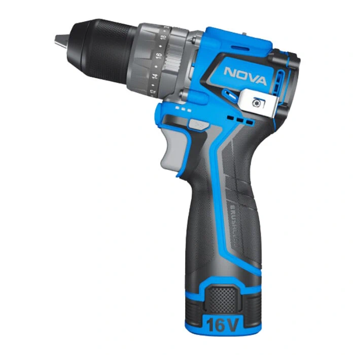 دریل پیچ گوشتی شارژی 10 میلیمتری 16 ولت براشلس دو سرعته چکشی  Nova 5510