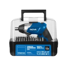 کیت پیچ گوشتی شارژی تاشو 3.6 ولت 55 پارچه Nova 7440